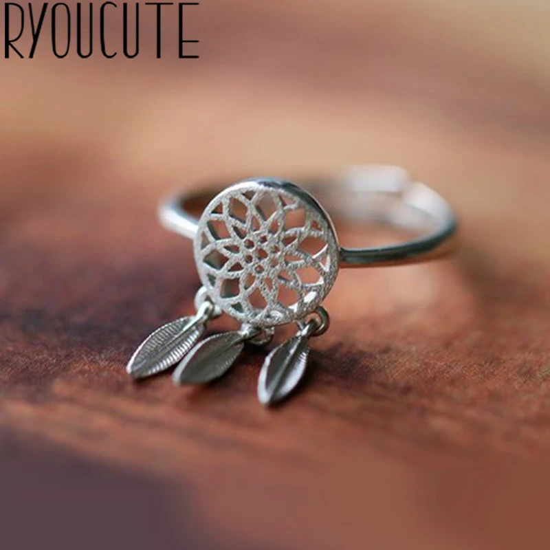 Корейский романтичный серебристый цвет перьевые кольца для мужчин и женщин