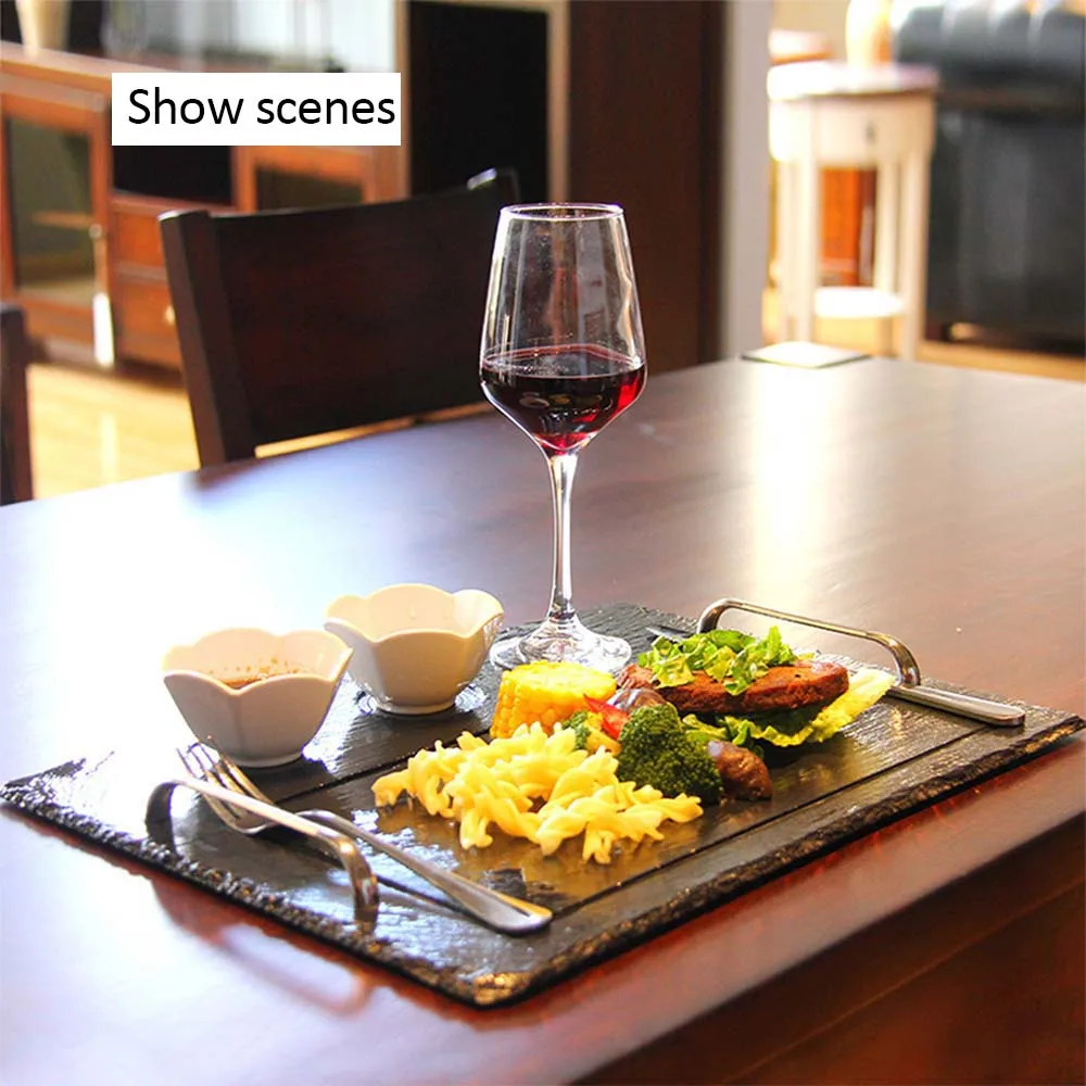 Горячая продажа Западный Природный сланец посуда Твердые квадратные каменные