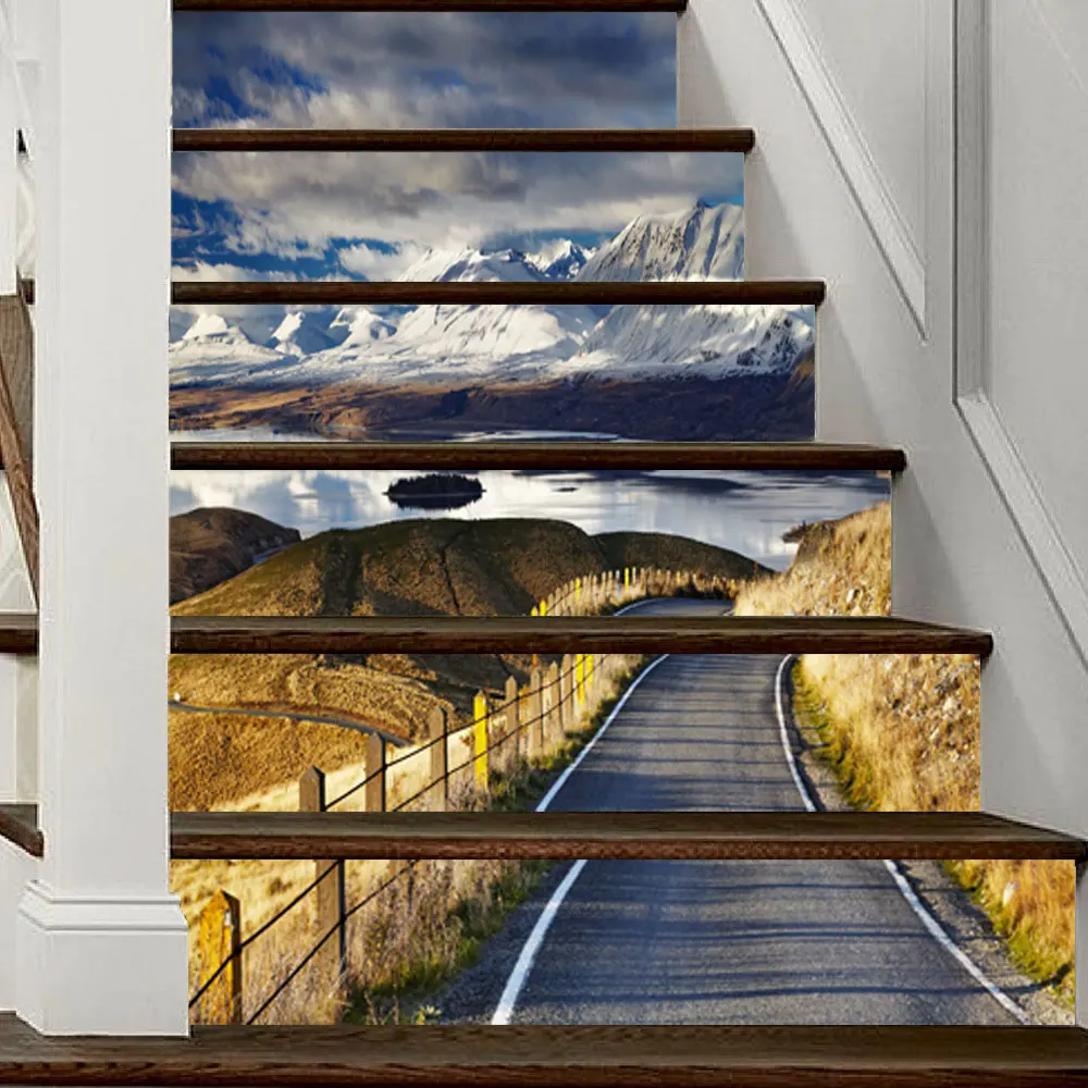 6 шт./компл. самоклеющиеся наклейки для лестниц ПВХ декор обоев|Наклейки на стену|