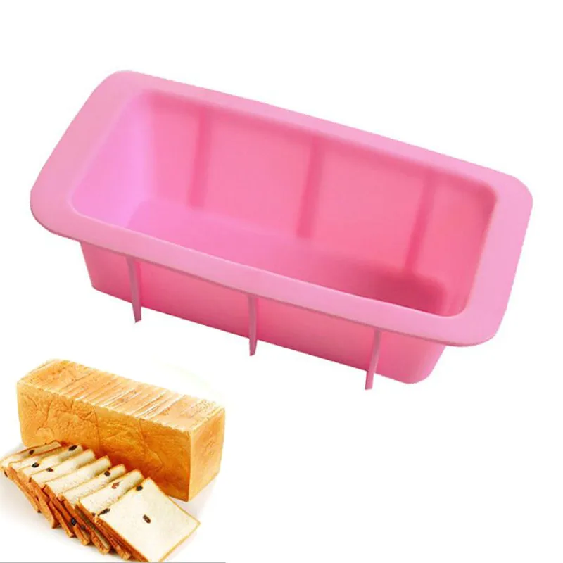 

Silicone Cake Mold Rectangle Pan Bakeware Moulds Bread Toast Candy Mold Form Bakeware Baking Dishes Pastry Tools Loaf Pans