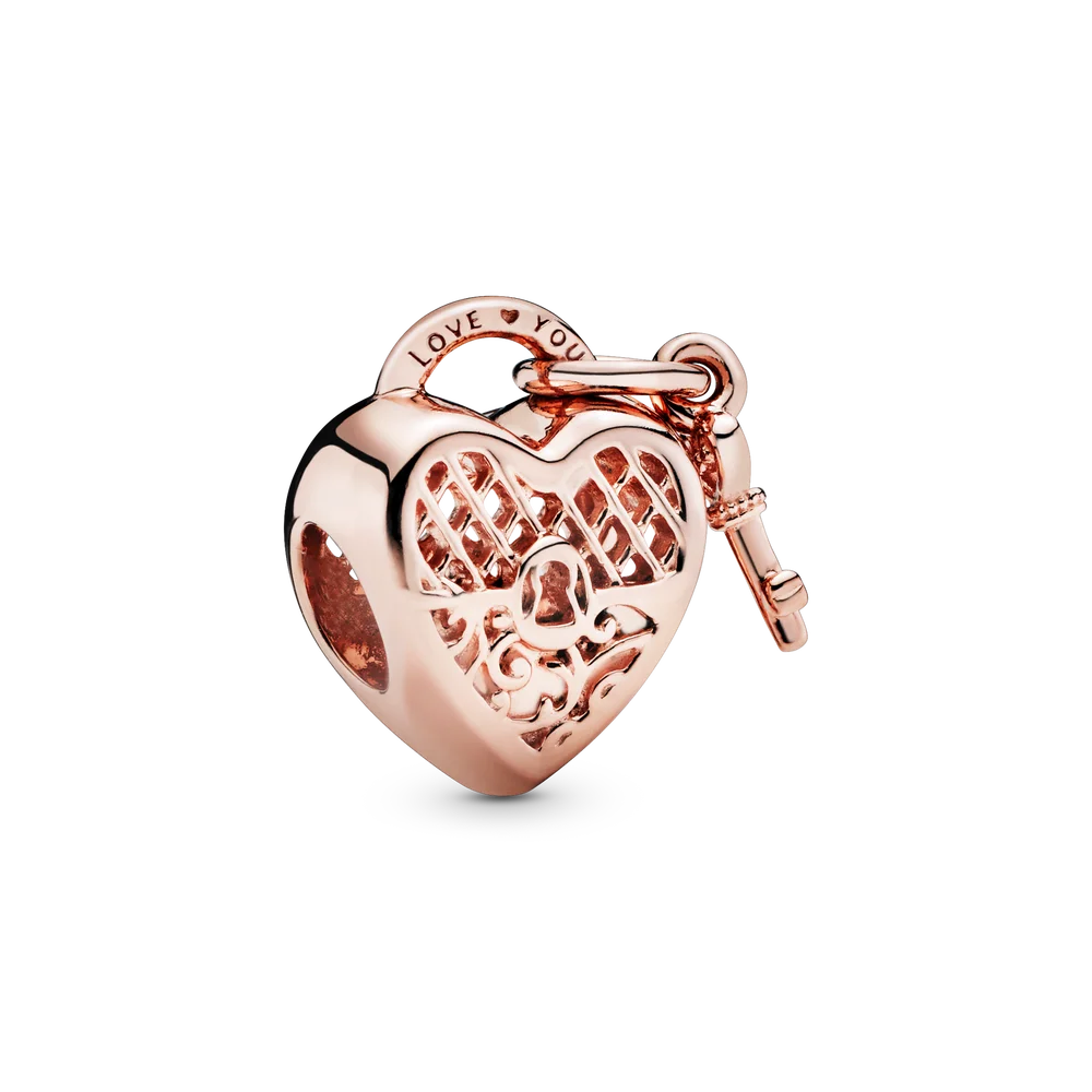 

FORVIONA Silver 925 Rose Gold Heart Love You Lock Charms Beads With Delicate Key For Women Jewelry Making DIY Bracelets