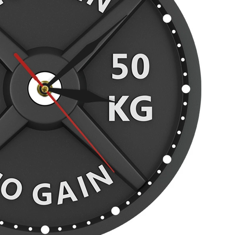 

Strongman 50KG Creative Print Wall Clock Circular Gym Weight Lifting Dumbbell Bodybuilding Silent Acrylic Clock