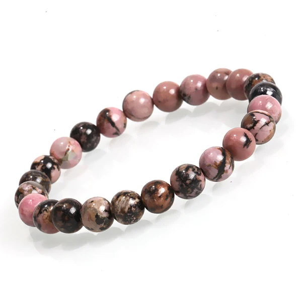 8mm Pink stripe Браслеты Viking корейский Ретро браслет с подвесками для женщин и мужчин натуральный бусина из лавового камня золотой браслет аксессуары корейские индийские ювелирные изделия - Окраска металла: 8mm Pink stripe