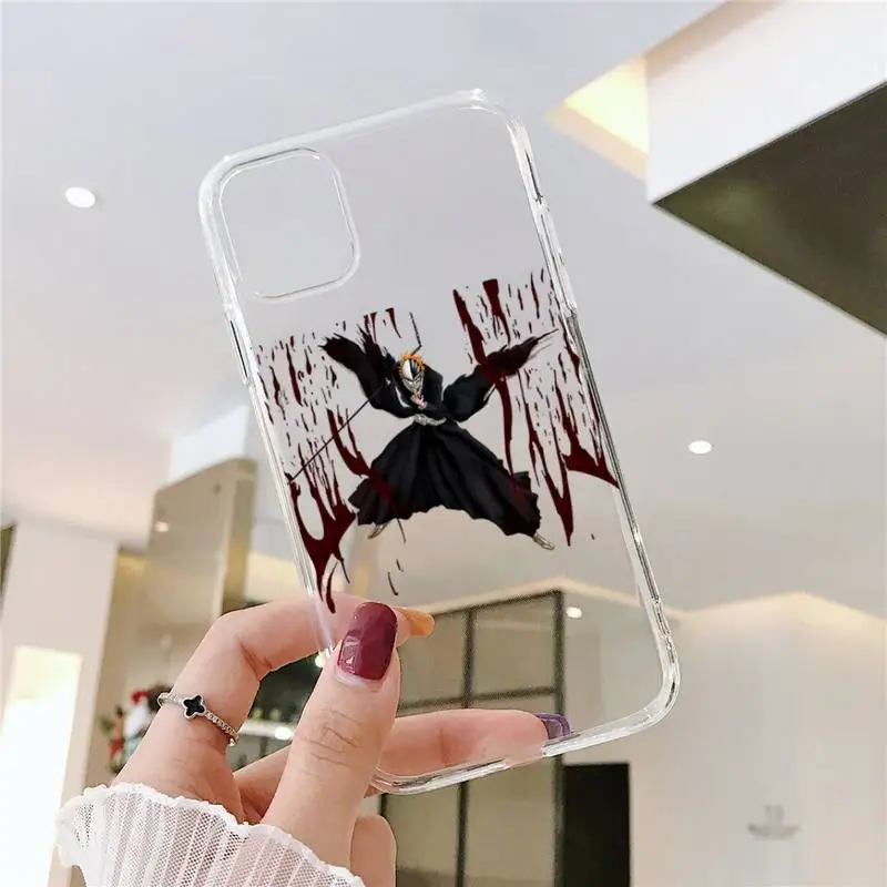 

Anime Bleach Phone Case Transparent soft For iphone 5 5s 5c se 6 6s 7 8 11 12 plus mini x xs xr pro max