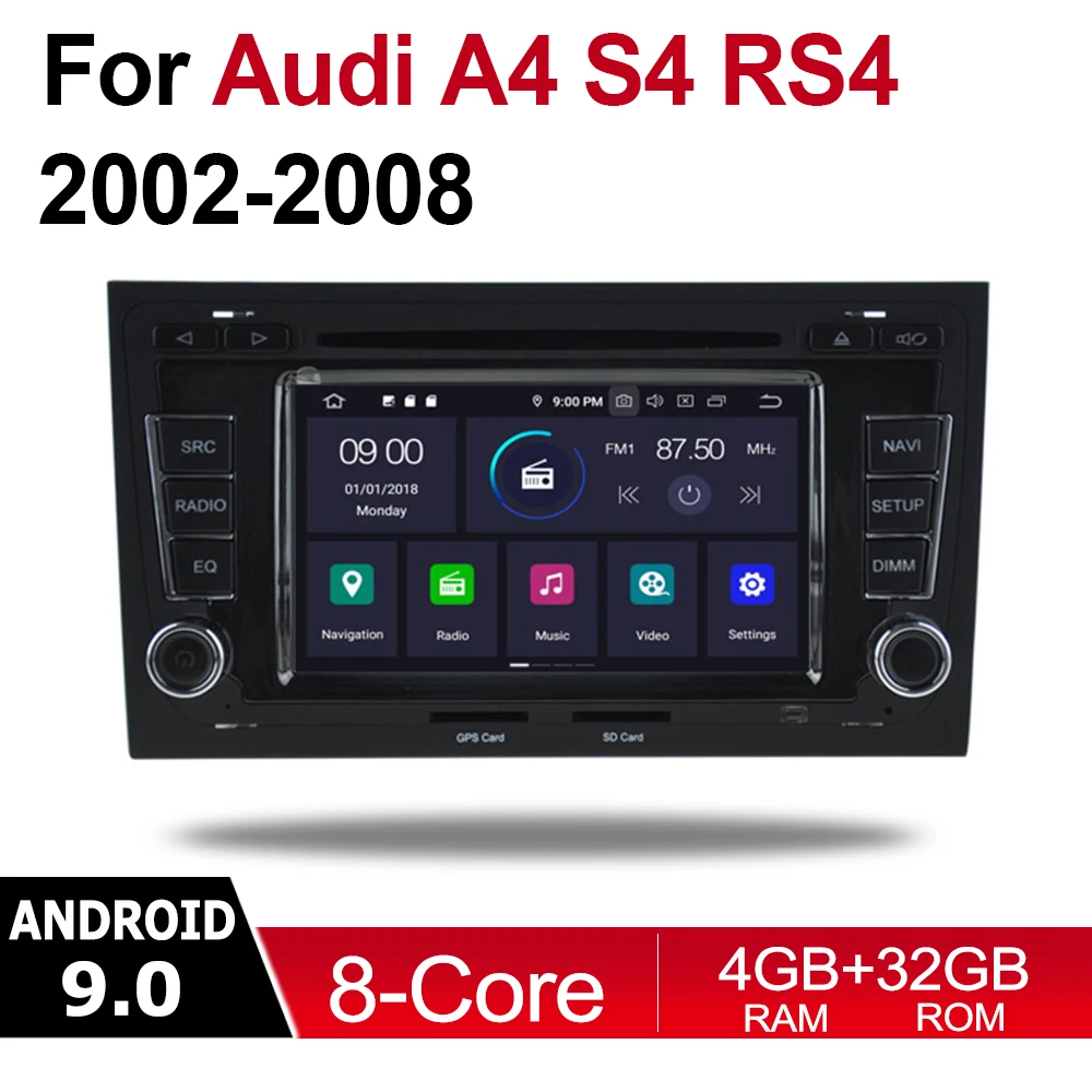 Автомобильный dvd плеер 4 ГБ android 9 0 для Audi A4 S4 RS4 8E 8H 2002 ~ 2008 MMI Мультимедиа GPS