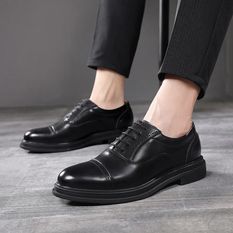 Новинка сезон осень Мужские модельные туфли с перфорацией типа броги роскошные