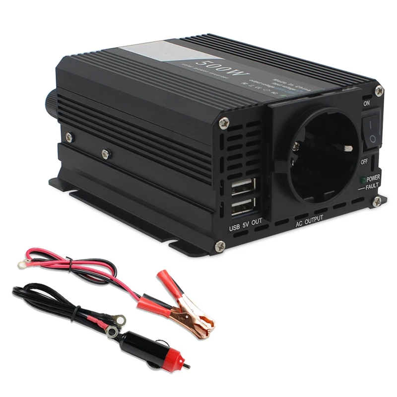 

Автомобильный Инвертор 500 Вт, преобразователь напряжения постоянного тока 12 В в переменный ток 220 В, автоматический трансформатор с двойным ...