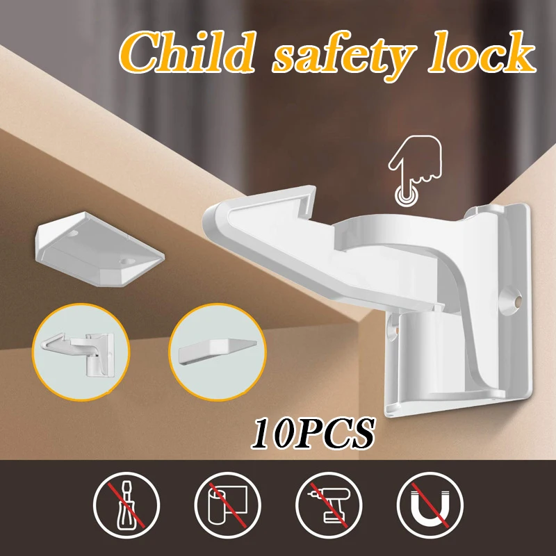 

10 PCS Invisible Child Safety Locks No Drilling or Tools Cabinet Locks Child Safety Latches For Bedroom Kitchen замок на дверь