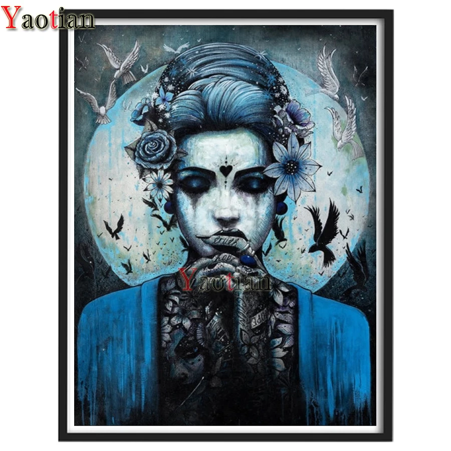 

5D Diy Diamond Painting Full Drill Square Fantasy Flower Beauty Birds Cross Stitch Diamond Embroidery Living room Decor Handwork