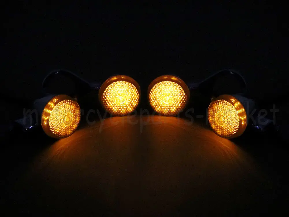 Мотоциклетный 4 шт. хромированный передний и задний светодиодный вилочный зажим