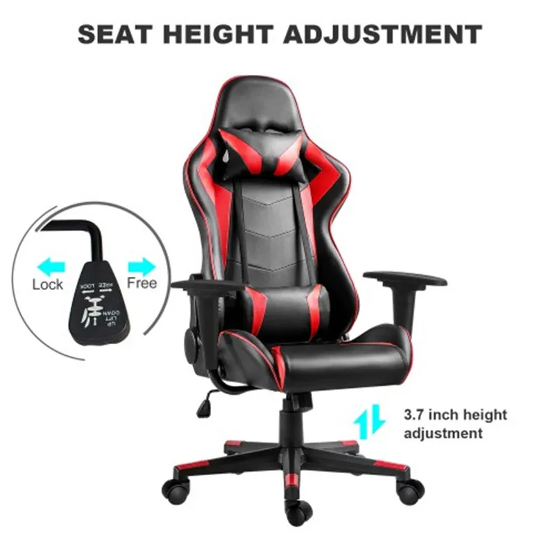 Игровой стул с высокой спинкой эргономичный офисный регулировкой по высоте