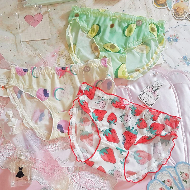 Милое нижнее белье принцессы в стиле Лолиты японское большого размера авокадо