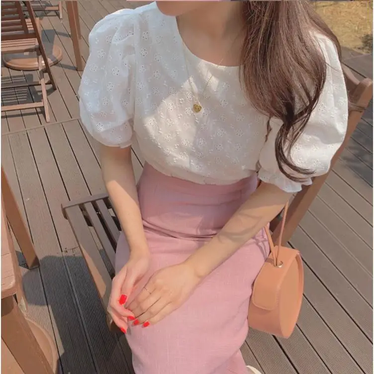 Blusa de manga larga holgada para verano, Camisa lisa Vintage para mujer, de talla grande