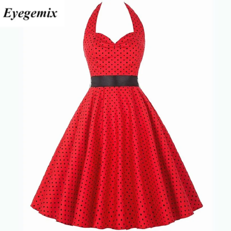 Женское винтажное платье в горошек черное белый горох с пышной юбкой качели