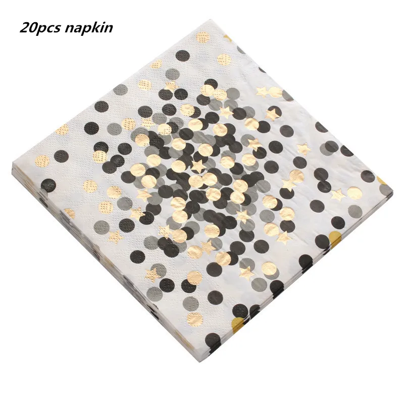 20pcs napkin 20 шт./лот, разноцветные золотые Одноразовые столовые салфетки, 10 шт., тарелка, чашка для ребенка на день рождения, вечерние, свадебные, рождественские украшения на Рамадан - Цвет: 20pcs napkin