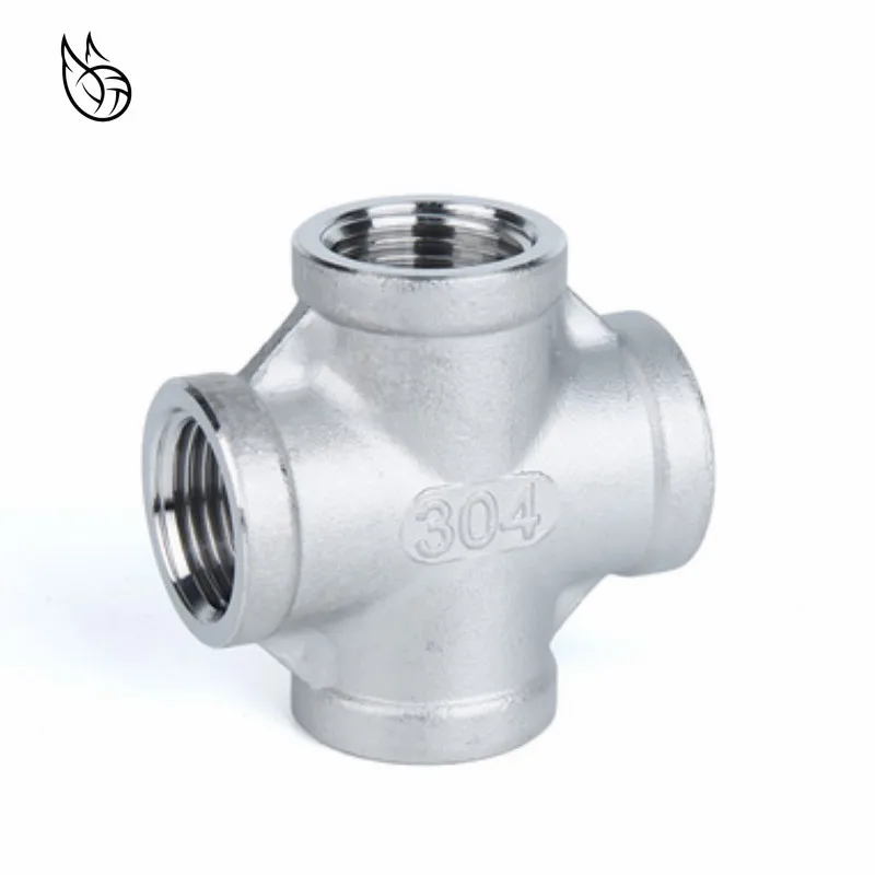Stainless Steel 304 1/8 1/4 3/8 1/2 3/4 1 1-1/4 1-1/2 Female BSP Thread Pipe Fitting 4 way Equal Cross Connector SS304