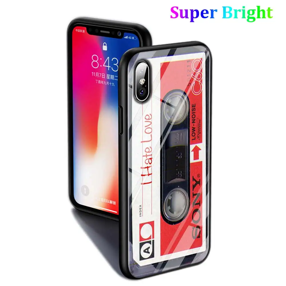 Черная классическая кассета для iPhone 11 11Pro X XR XS Max 8 7 6 6S Plus 5 SE глянцевый чехол