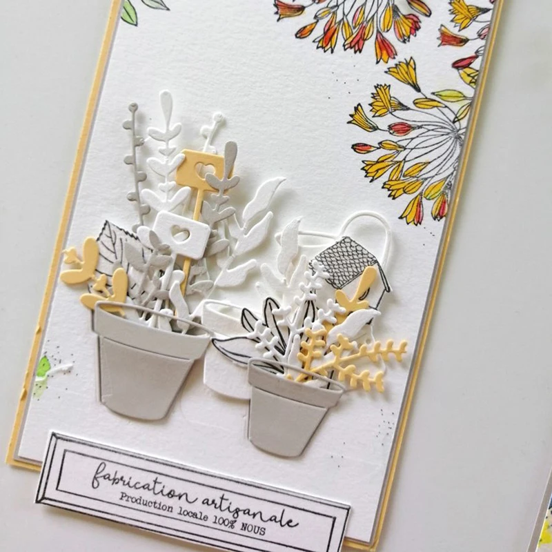 Металлические штампы для вырезания в горшке форма растений украшение