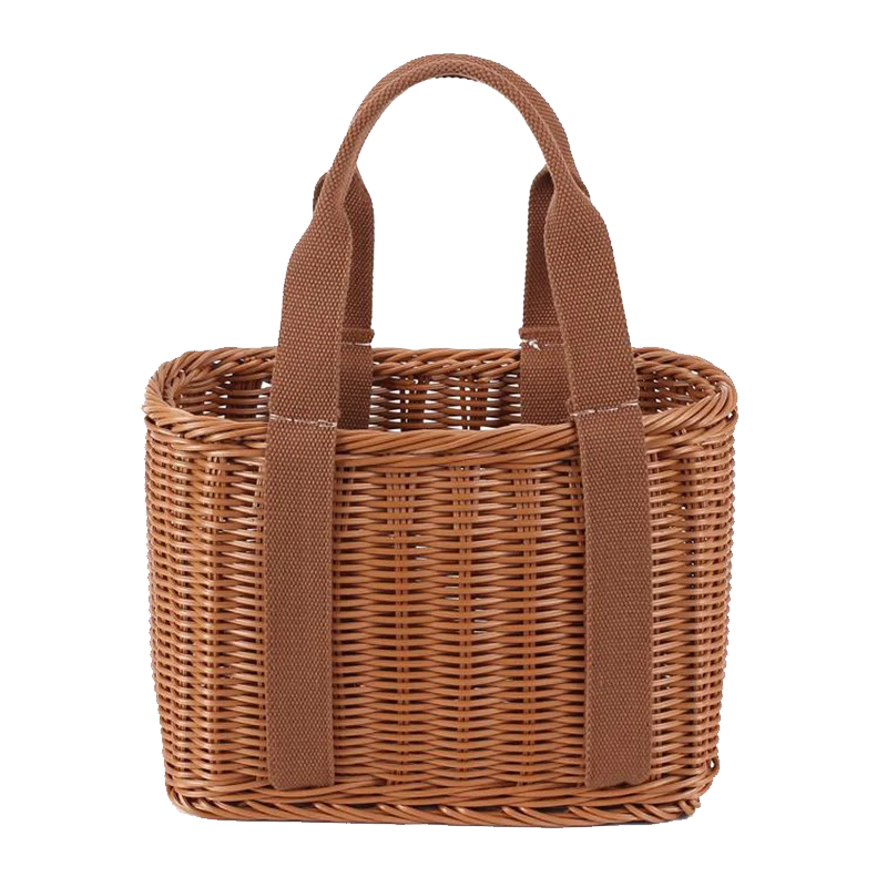 

Rattan Woven Storage Basket Kitchen Fruit Vegetable Basket Market Display Basket Picnic Basket