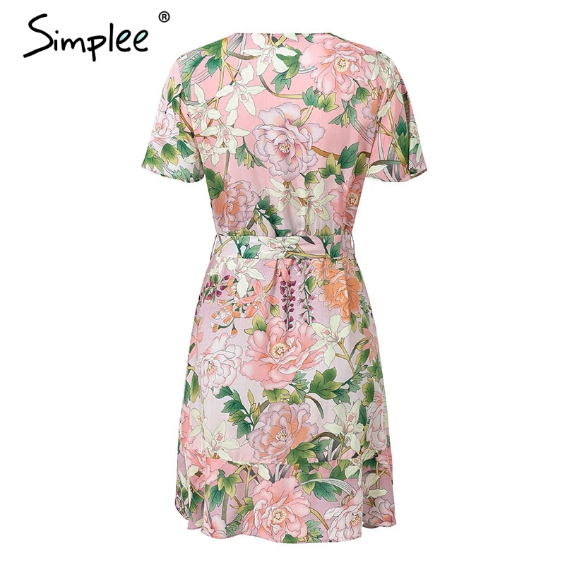 Женское летнее хлопковое короткое платье Simplee 2019 элегантный праздничный пляжный