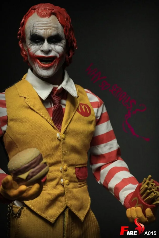 

in Stock 1/6 Scale A015 Uncle Hamburger McDonald's Joker Double Head Clothes Collectible Action Figure Clown