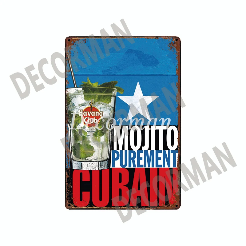 [Mike86] Гавана клуб Мохито Куба металлический знак Винтаж стены Плакаты пива