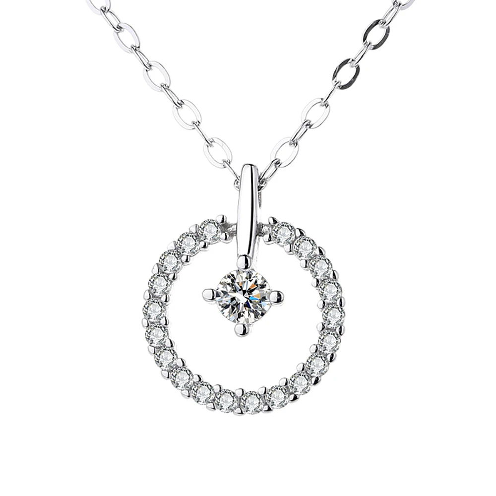 

Circle Necklace S925 Sterling Silver Round Sweet Chain Pendant Necklace For Women Elegant Fine Jewelry Accessories Gift