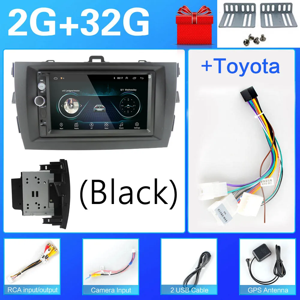 Автомобильный Радио Android 8,1 мультимедийный плеер для Toyota Corolla E140/150 2006 2007 2008 2009 2010 2011 2012 2013 wifi gps навигация