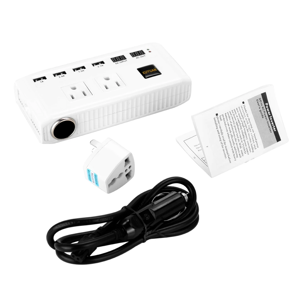 

New 200W 4.8A Portable Power Inverter Light Volume and Reasonable Design Power Inverter 12V to 220V