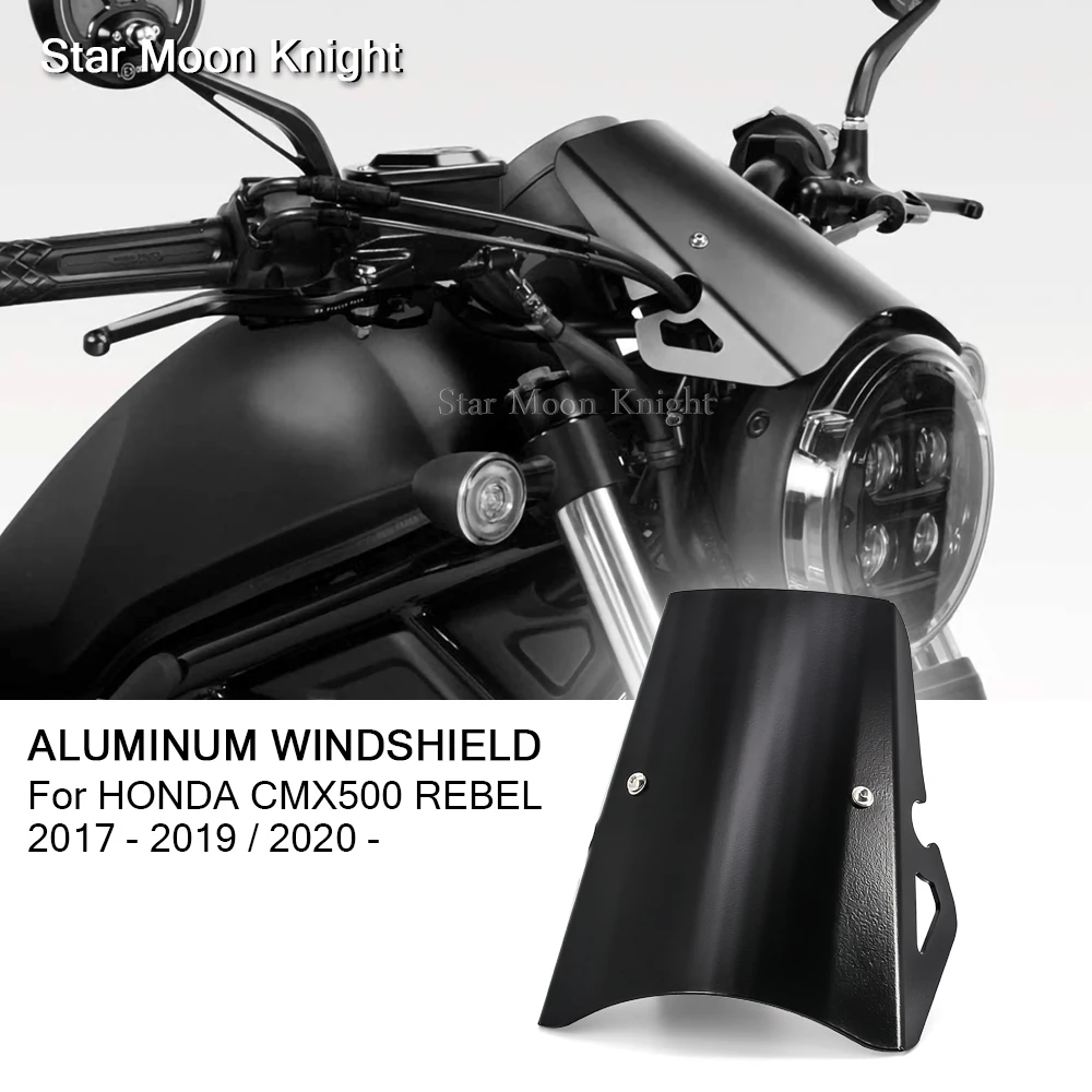 Motorcycle Accessories Aluminum Windscreen Exential Windshield Wind Shield Deflector For HONDA CMX500 CMX 500 REBEL 2017 - 2021