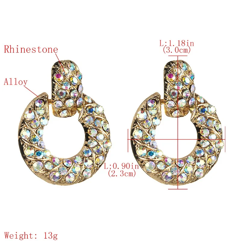 Новинка 2021 простые круглые Висячие серьги для женщин модные из сплава с полной