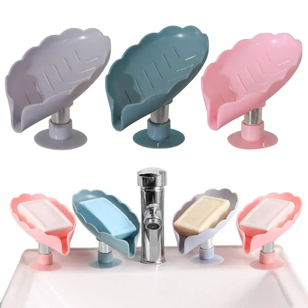 

Soap Box Lotus Leaf Shape Self Draining PP Punch-Free Soap Holder Bathroom Accessories