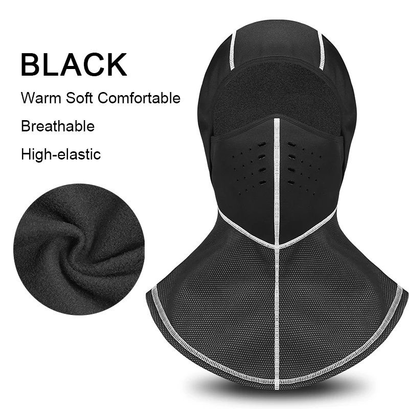 black INBIKE мотоциклетная маска для верховой езды мотоцикл уход за кожей лица маска Кепки велосипед шарф уход за кожей лица Термальность флис шапочка с козырьком мотоцикл теплые мотор Головные уборы - Цвет: black