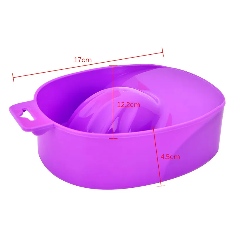 

1 PC Nail Art Remover Bowl Hand Wash Remover Soak Plastic Bowl Nail Bath Manicure Tool White/Blue/Pink/Purple