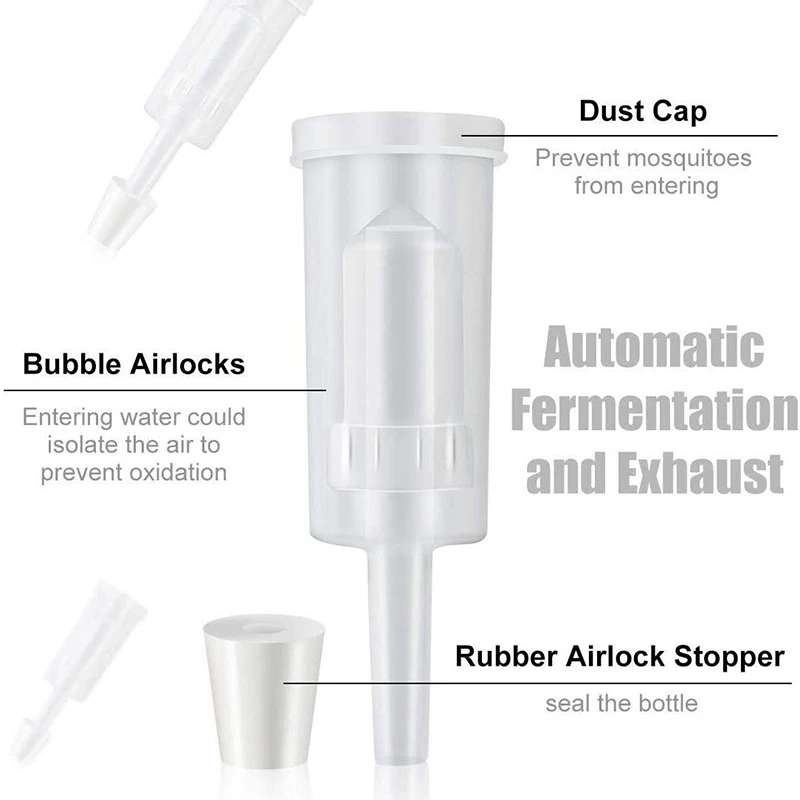 5 упаковок Выпускной уплотнительный клапан с резиновой пробкой Airlock двойной