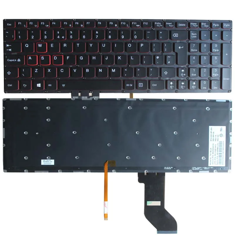 Новинка для Lenovo IdeaPad Y700 15ISK 17ISK клавиатура с подсветкой ноутбука UK без