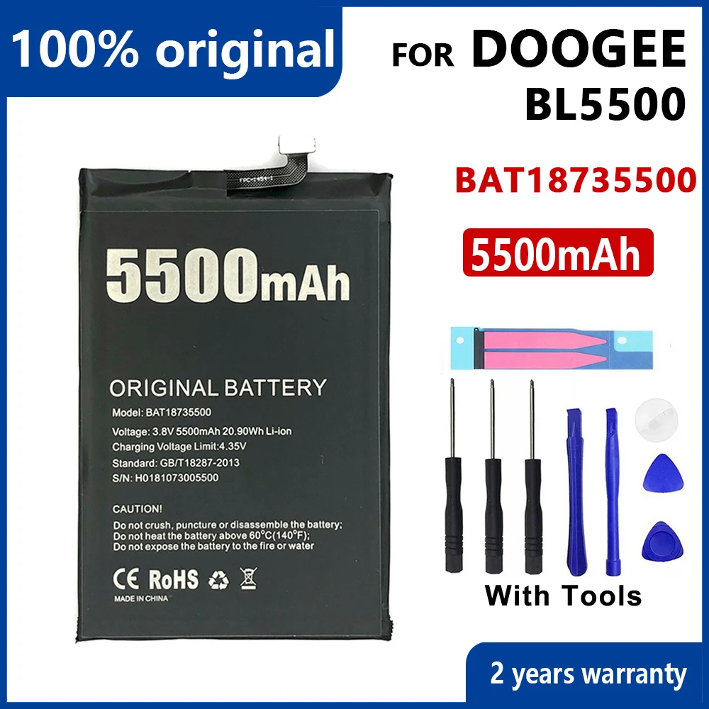 

100% Original 5500mAh BL 5500 Phone Battery For 6.19inch Doogee BL5500 lite High quality Batteries With Tools+Tracking Number