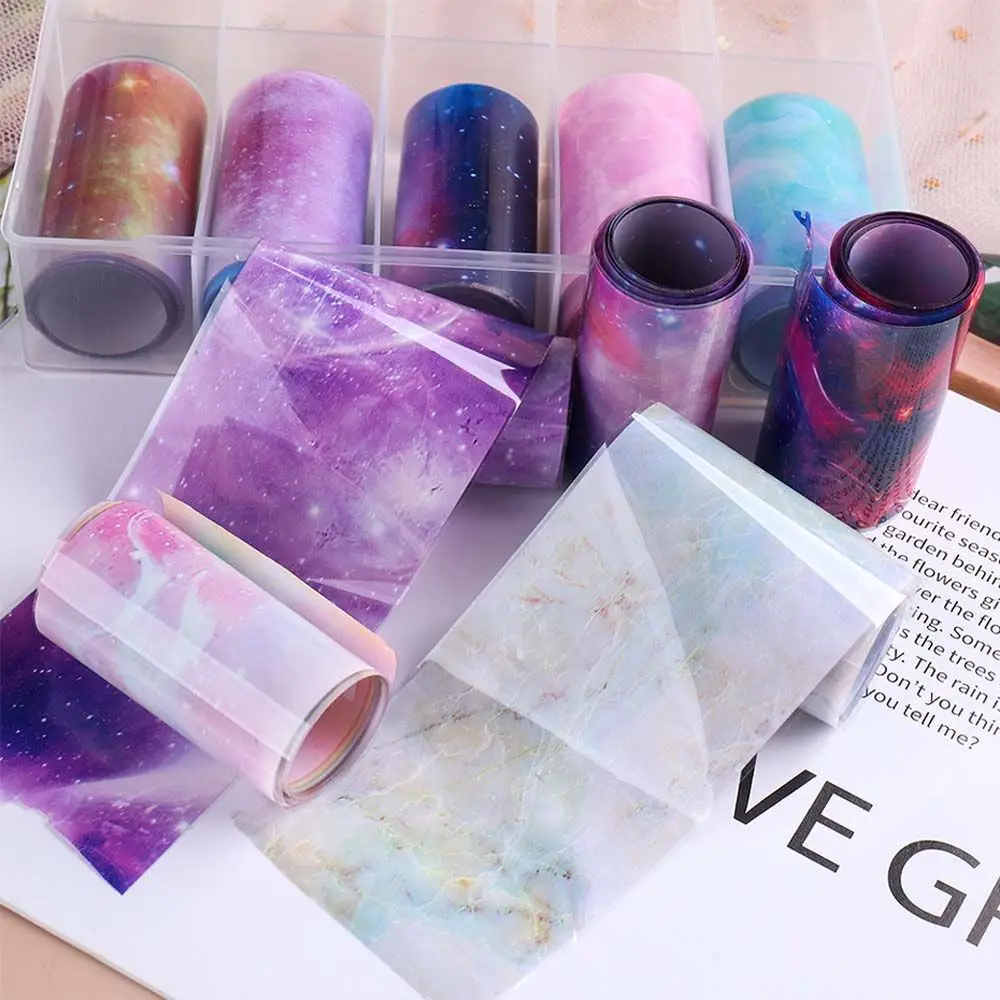 

Decals Holographic DIY Nail Art Decoration Marble Foils Stickers Nail Art Transfer Foil Starry Sky Nail Sticker