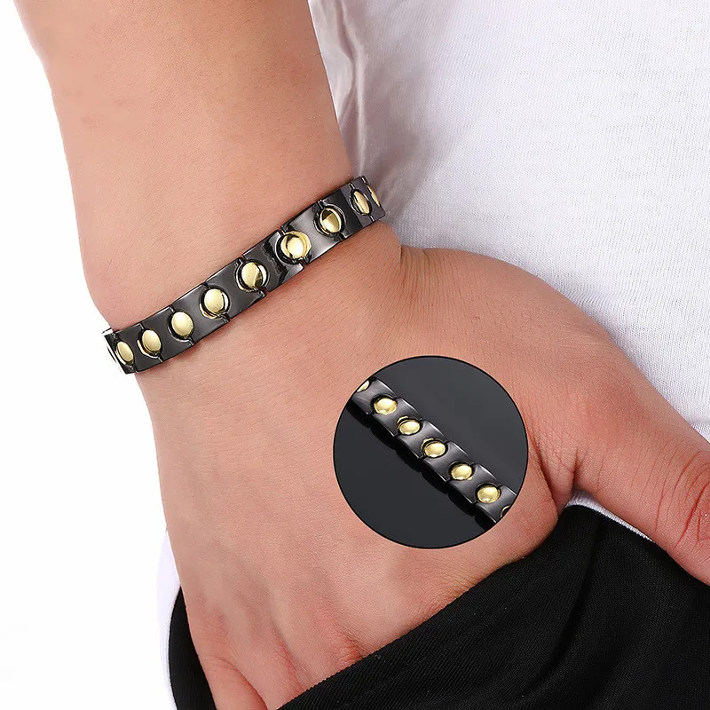 Мужские магнитные браслеты из нержавеющей стали лечебные ювелирные изделия с