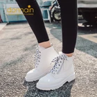 Женские ботильоны на платформе, из натуральной кожи, с шерстяной подкладкой