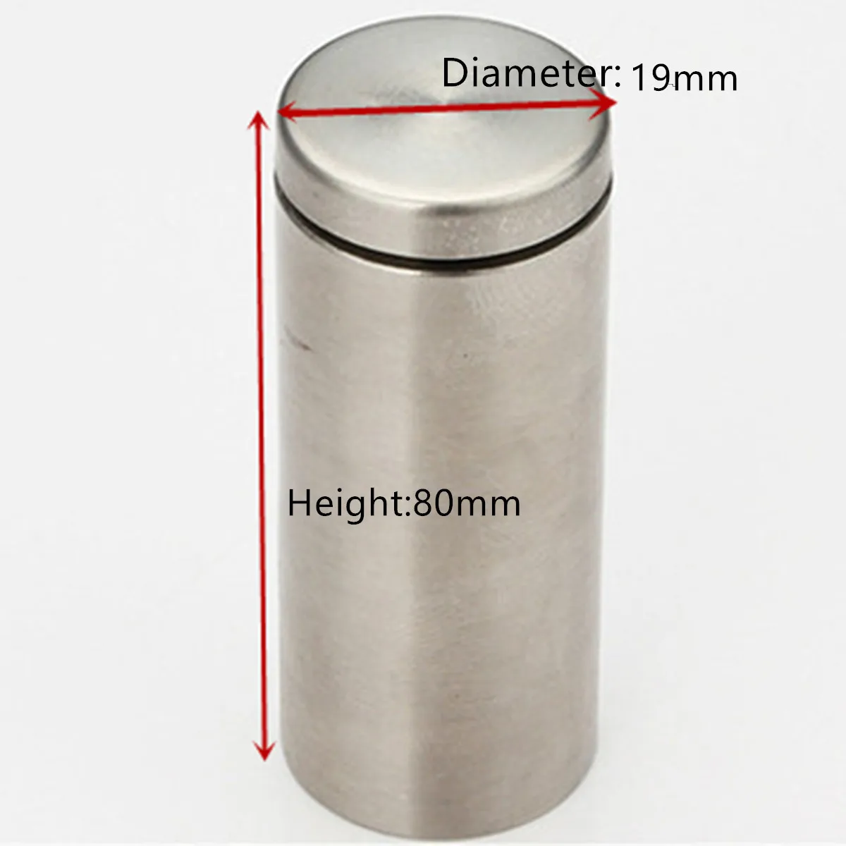 M19x80mm Стекло крепеж диаметр 19 мм нержавеющая сталь акриловые рекламные стойки штырьковые гвозди билборд крепежные винты оборудование - Цвет: M19x80mm