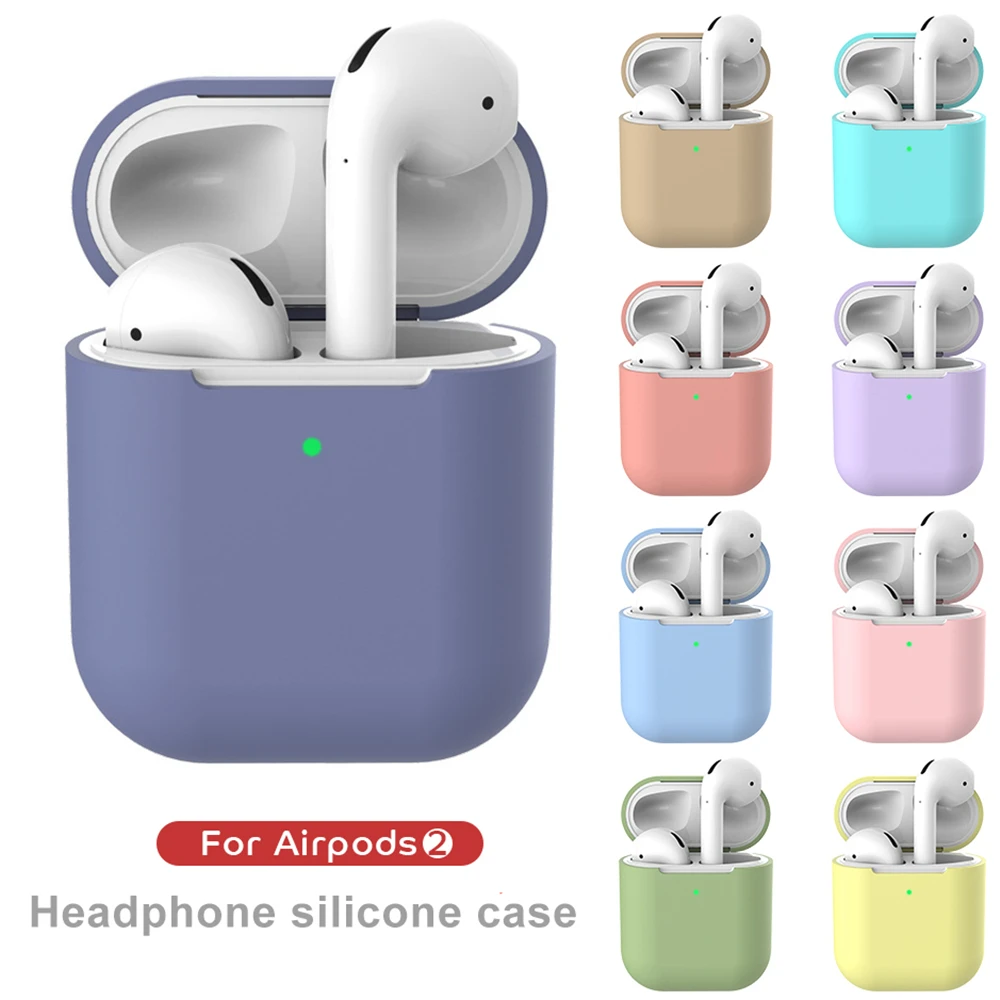 Чехол для наушников AirPods 2 силиконовый чехол беспроводных Bluetooth защитный Apple