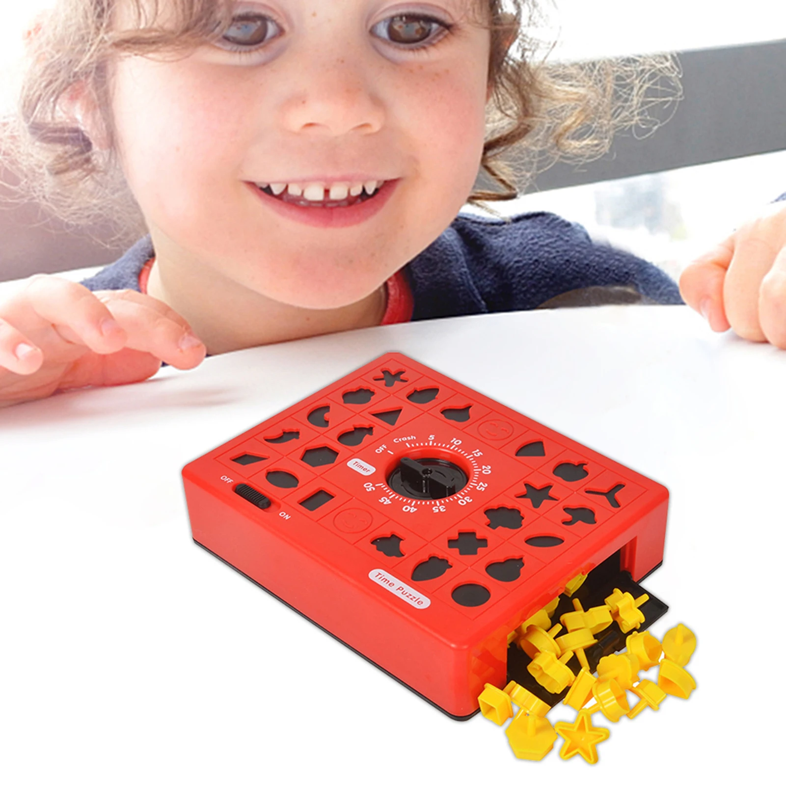 

24pcs Shape Matching Puzzle With Time Race Kids Funny Board Games Early Education Montessori Toys Boys 1 To 3 Years elegantly