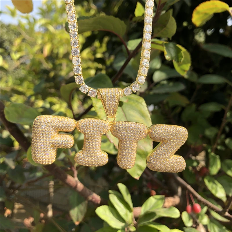 ЦИРКОНИЕВЫЕ леденцовые Пузырьковые буквы персонализированное имя медная