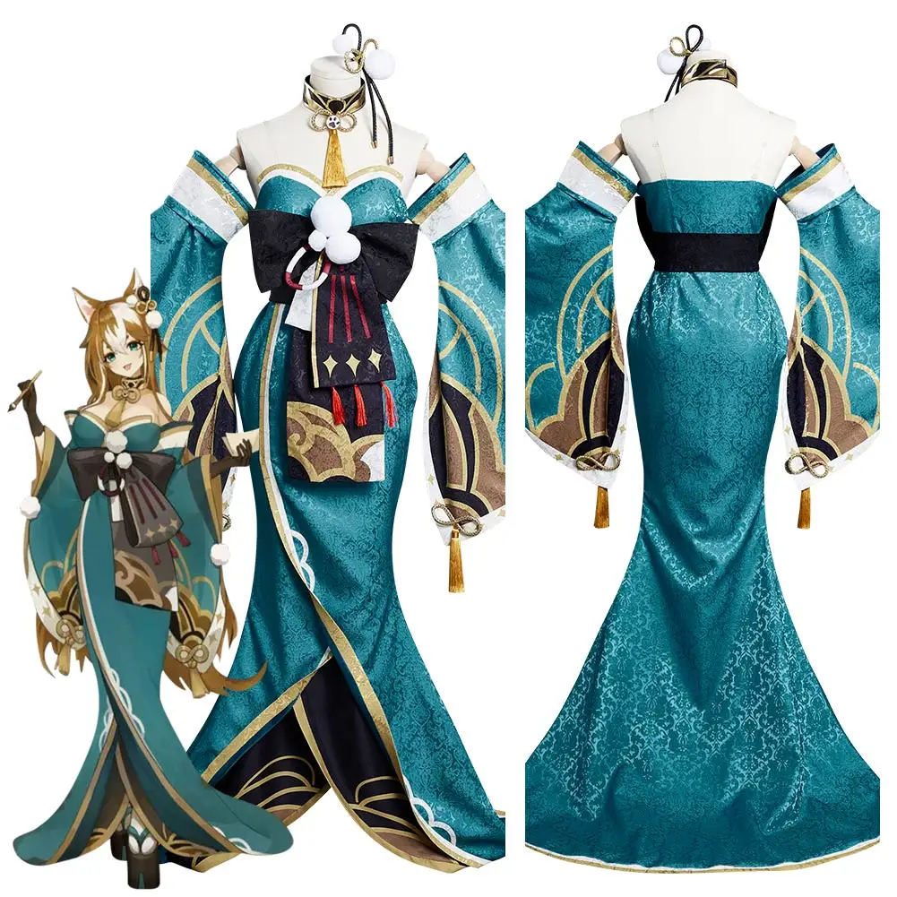 

Genshin Impact Ms Hina/Gorou Cosplay Costume Outfits Dress Halloween Carnival Suit For Girls