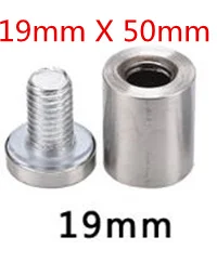 19mm X50mm 10 шт.! Профессиональная реклама, гвозди противостояние болт из нержавеющей стали зеркало стекло стены поддержка крепежные винты Декор оборудования - Цвет: 19mm X50mm