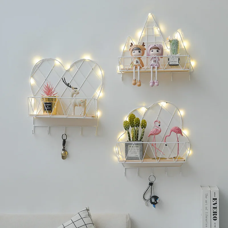 

Ins Porch Entrance Key Wall Decoration Hook Hole Free Storage Rack Creative Clothes Rack Storage Wall Hanging