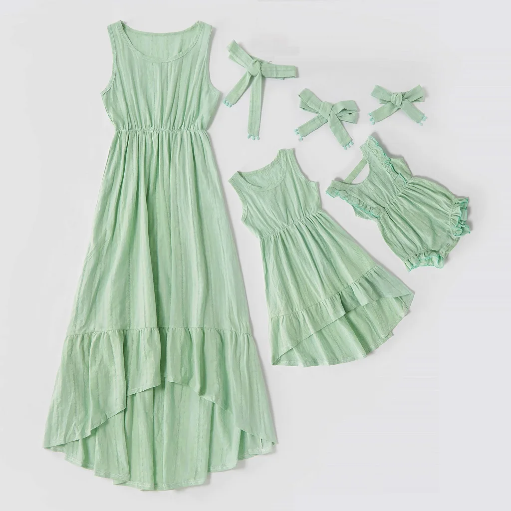 Семейная одежда для мамы и дочки одинаковые платья Подходящая маленьких девочек