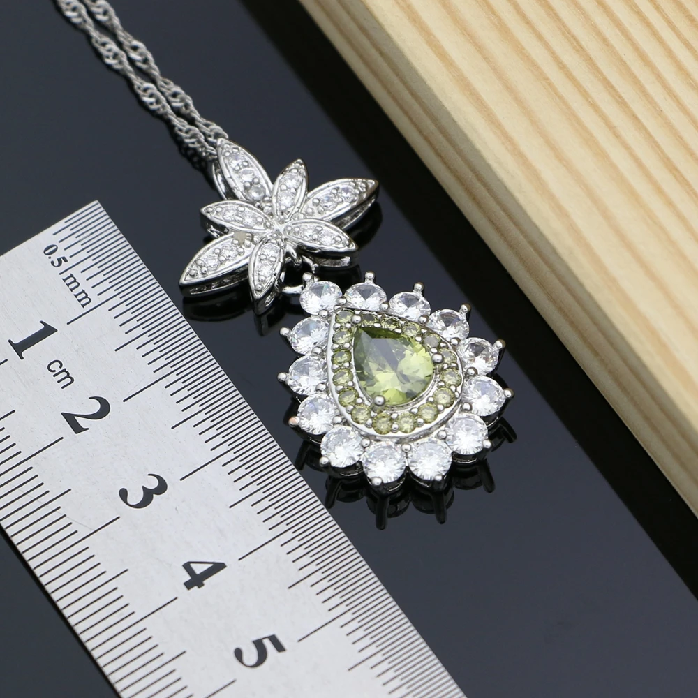 Дропшиппинг серебро 925 комплекты ювелирных украшений цвет оливковый зеленый