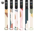 Ремешок для Xiaomi Mi Band 5, 6, спортивный браслет, силиконовый браслет с модным принтом, регулируемые сменные ремешки для ремешка для часов